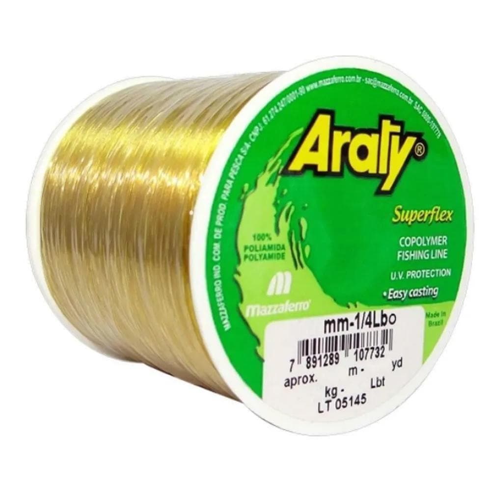 Linha Monofilamento Araty Superflex 1/4 LB Ouro – Mazzaferro 720mts - 0,40mm