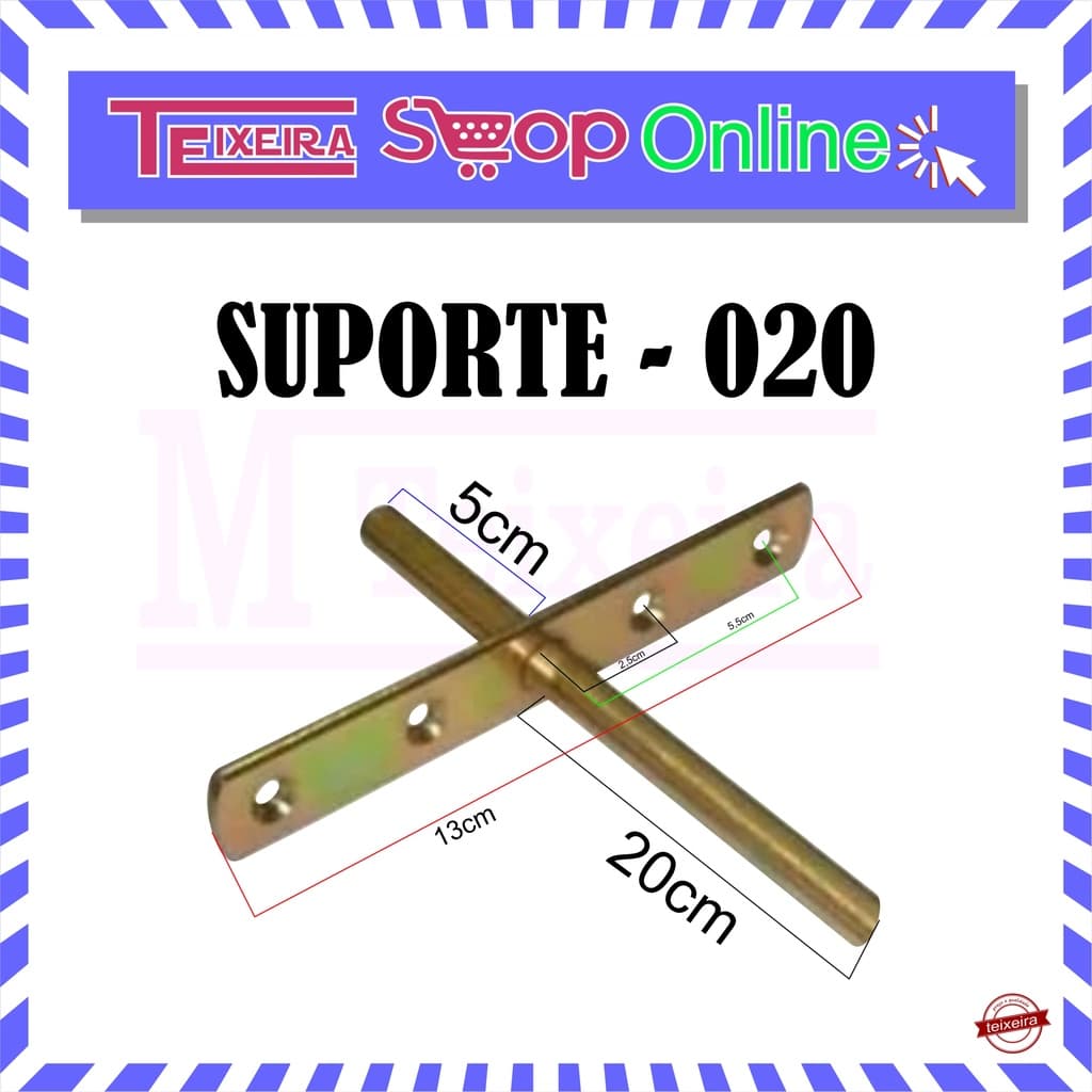Par de Suporte Invisivel 20cm com Buchas e Parafusos para instalação Para Prateleira
