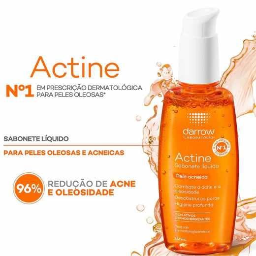 Actine Sabonete Liquido 140mL Pele Oleosa  Espinhas  Limpeza de Pele