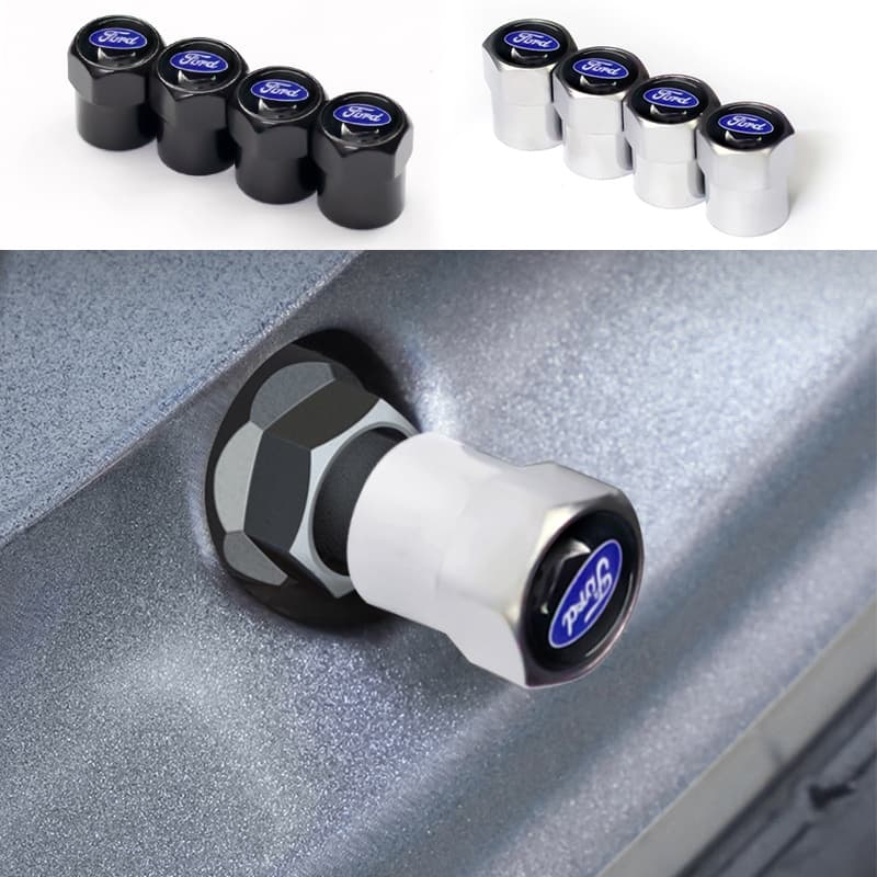 4pcs/Conjunto Liga Carro Capa De Ar Elegante Hexágono Roda De Tampas De Haste Para Ford Kuga Fiesta Focus Mondeo Mk1 Mk2 Mk3 Acessórios De St