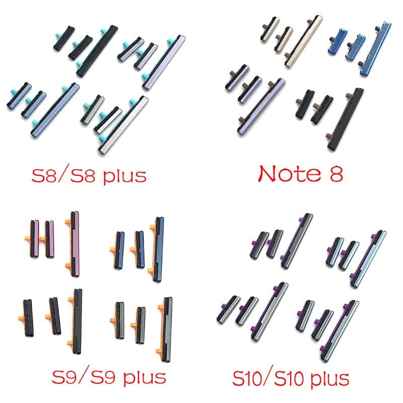 Conjunto De Teclas Laterais , Botões De Energia E Volume , Parte Para Samsung Galaxy S8 S9 S10 Plus Note 8 S8 + S9 + S10