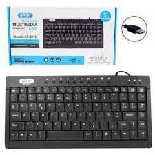 Mini Teclado Multimídia com fio USB