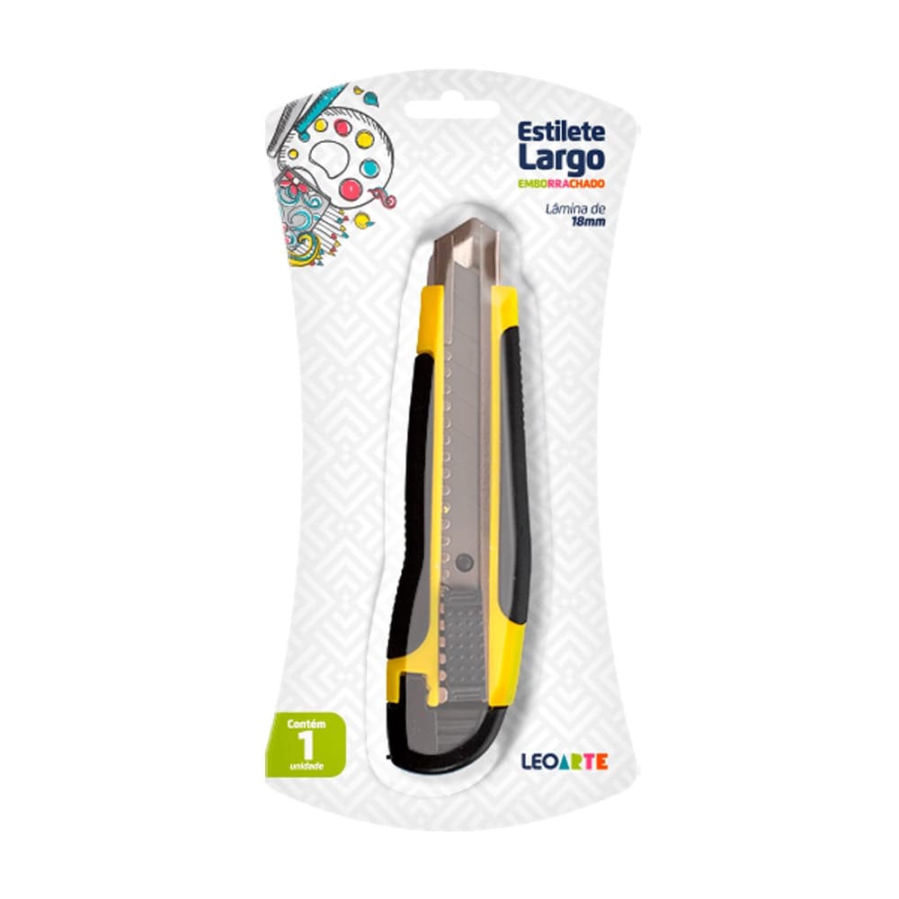Estilete Largo Profissional Emborrachado 18mm