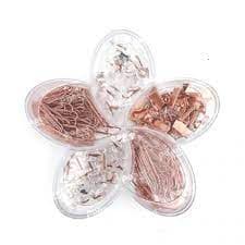 Flor De Lotus Rose Gold Set Binder Percevejos Clips Alfinetes Molin