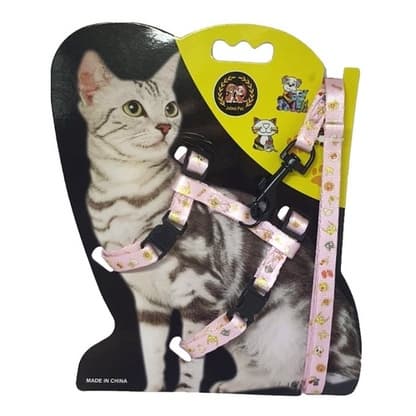 Coleira Peitoral Para Gatos Passeio Com Guia Luxo Conforto