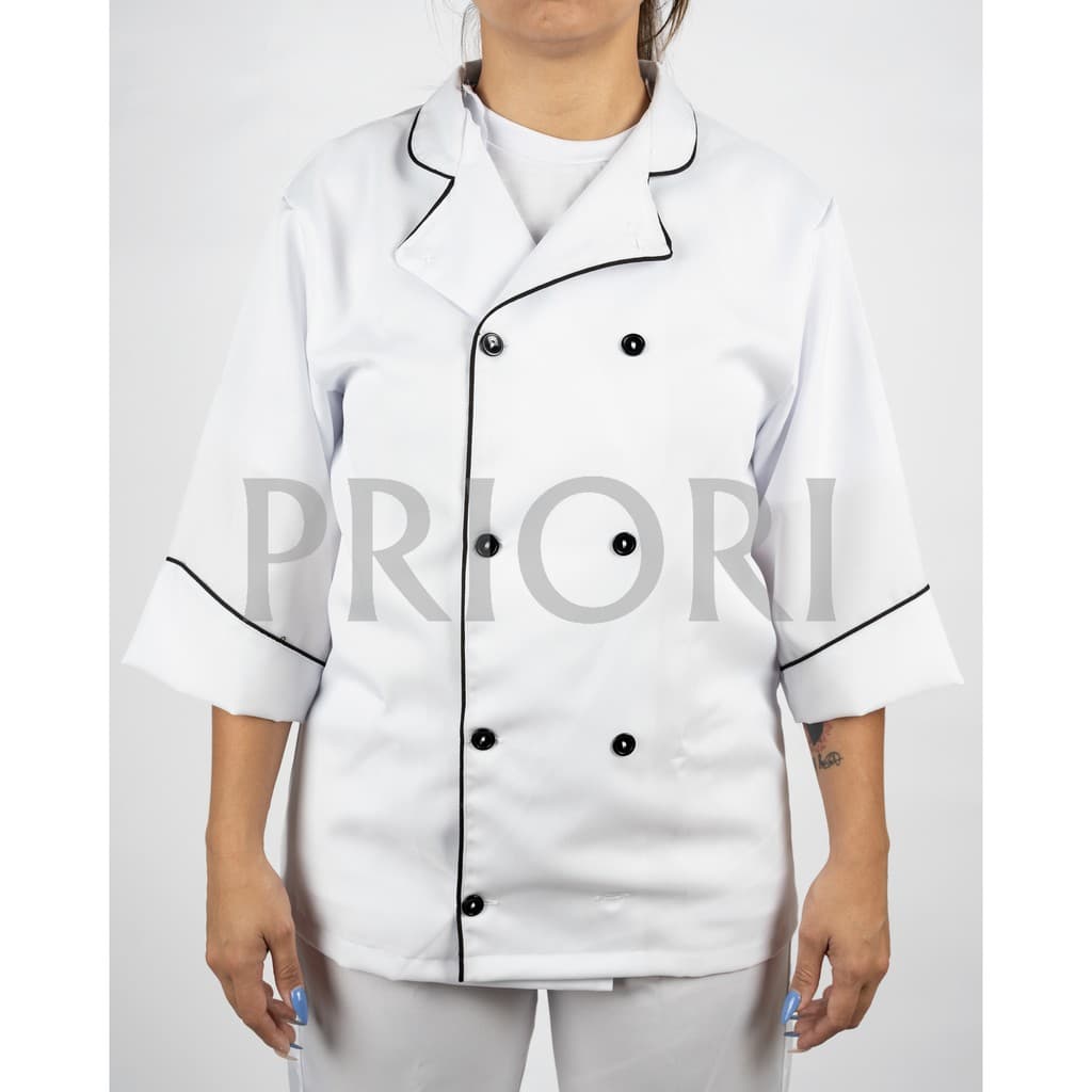 Doma/dolma Chef De Cozinha Em Oxford Manga 3/4 Branco