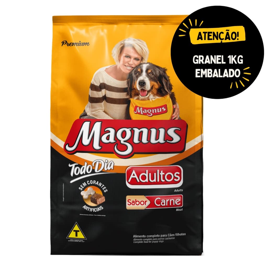 Ração Magnus Todo dia Para Cães Adulto Sabor Carne - Granel Embalado 1kg
