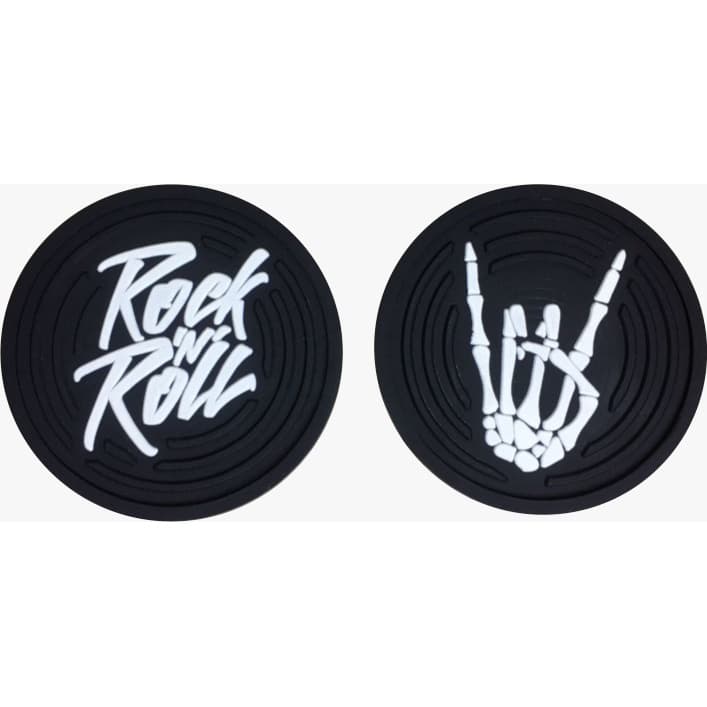 Kit 4 Porta Copo Rock 'n' roll Emborrachado Apoio Para Copos Mesas Balcao Bar Chopp Cerveja