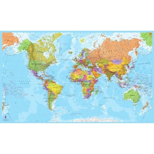 Papel de Parede Mapa Mundi Adesivo Alta Qualidade