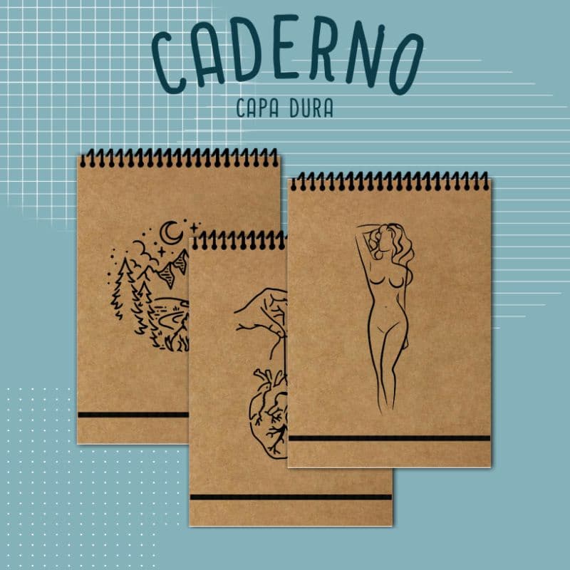 Caderno Kraft A5 com Capa Dura e Espiral no Topo