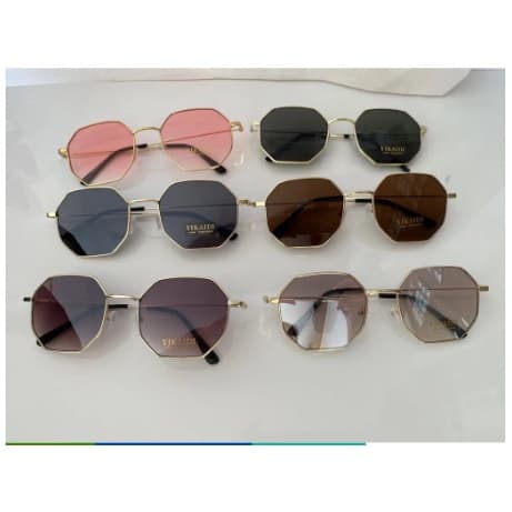 Hexagonal Óculos De Sol Feminino Masculino Verão Proteção uv400