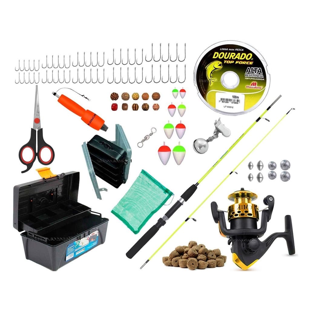 Kit Para Pesca Vara Molinete Caixa de Pesca e Acessórios (Ref. 09)