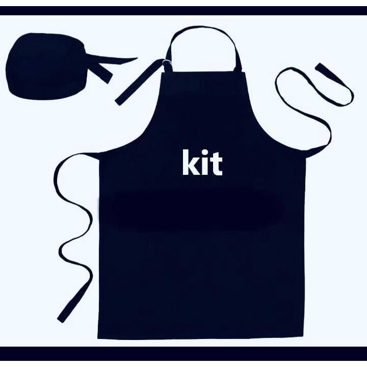 kit avental com bandana oxford com bolso e regulador costura  reforçada