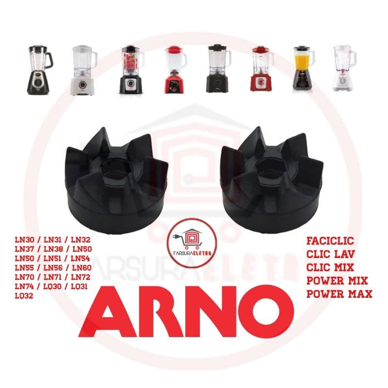 2x Arraste do Copo Liquidificador Arno Power Max / Power Mix / Faciclic Pro (NÃO serve em COPO PARALELO/GENÉRICO)