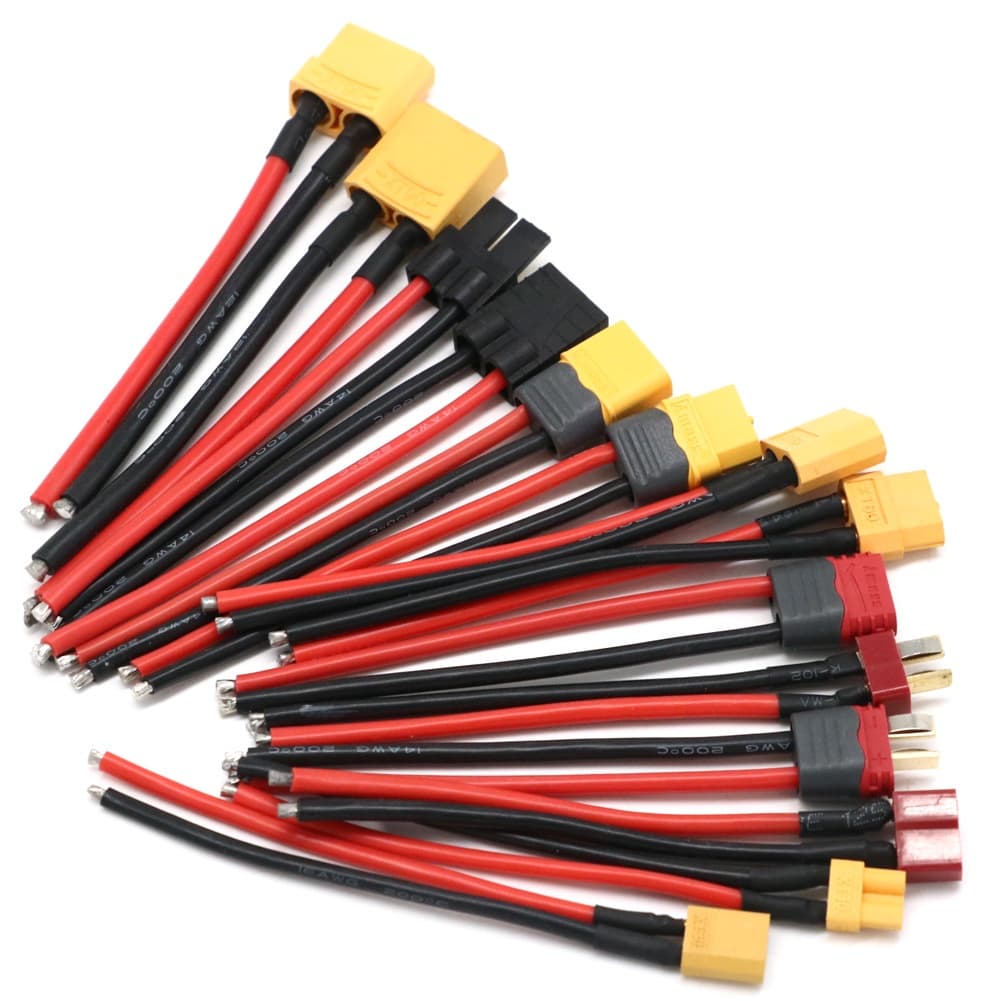 XT60 XT30 T XT90 MPX TRX plug Conector Macho/Fêmea Com 14/18AWG Fio De Silicone 100mm Para RC Cabo De Bateria