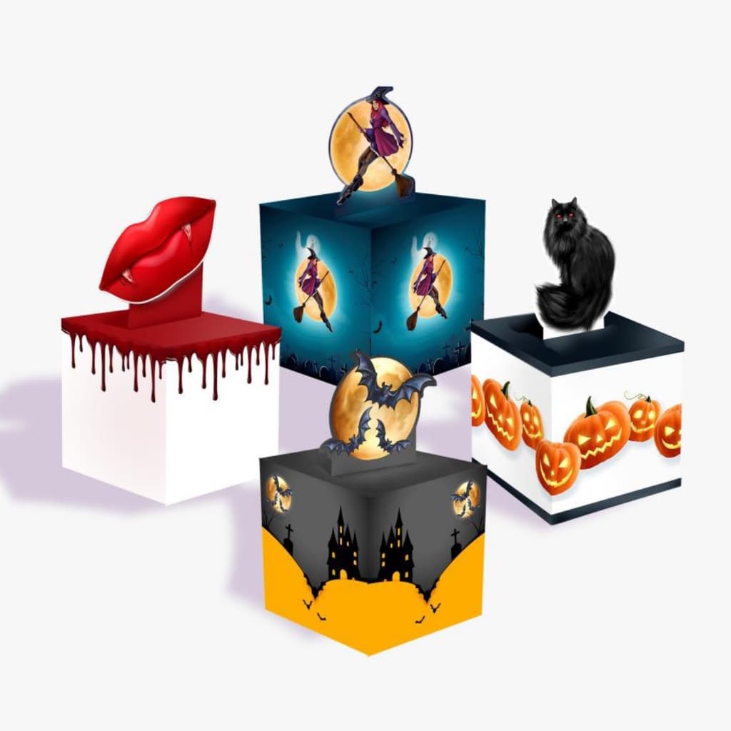 Kit 4 un caixa caixinha halloween brinde lembrancinha festa dia das bruxas decoração