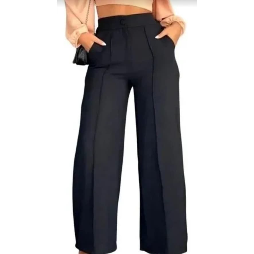Calca Duna Pantalona  Boca Larga Moda Feminina