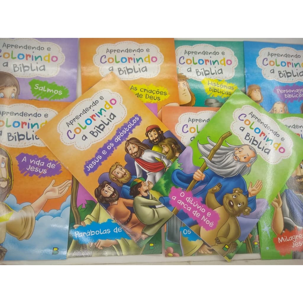 Kit 10 un. Livros: Aprendendo E Colorindo A Biblia = COLORIR