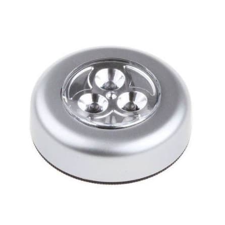 Mini Luz Noturna De Armário De Cozinha/Roupeiro Que Acende Por Toque Sem Fio Com 3 LEDs
