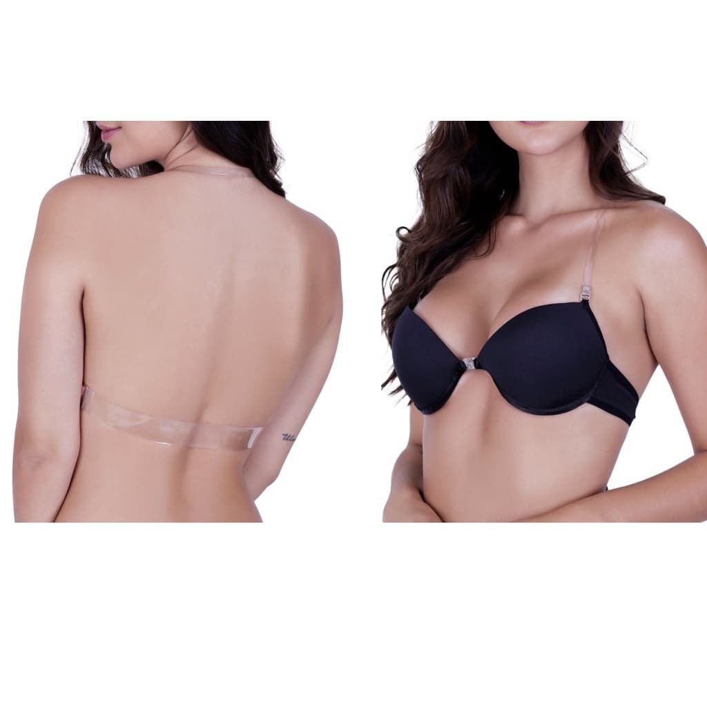 Sutiã silicone Bella da Serra costa transparente alça removível