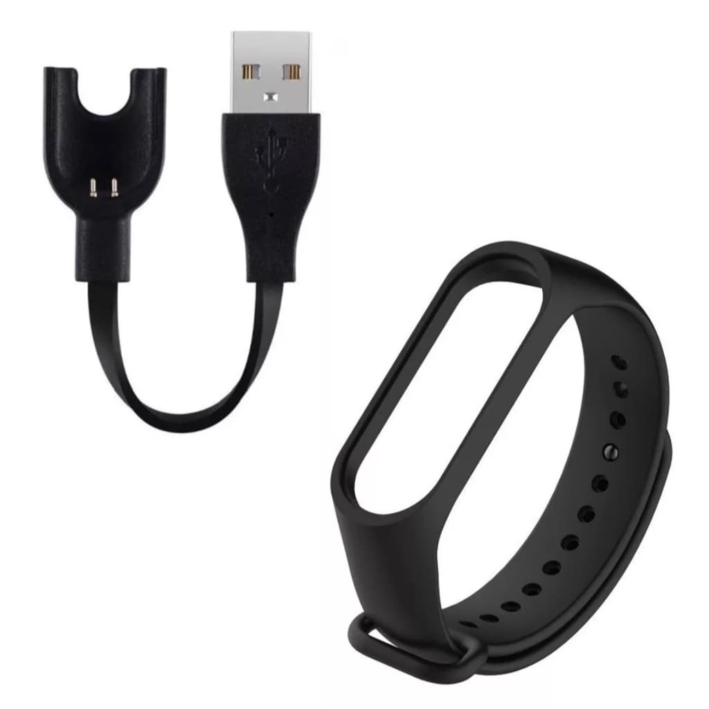 Cabo Carregador Mi Band 3 + Pulseira Extra Silicone Promoção