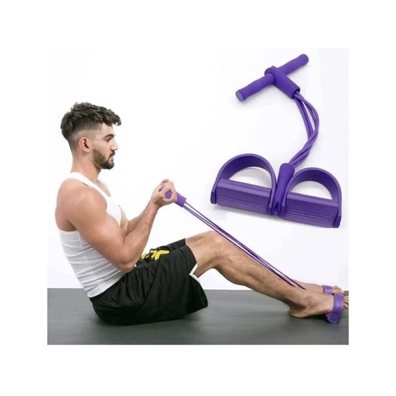 Extensor 4 Elásticos Exercícios Academia Ginástica Tensão Forte Faixa Elástica de Resistência com Corda para Puxar Acadrmia Envio Imediato