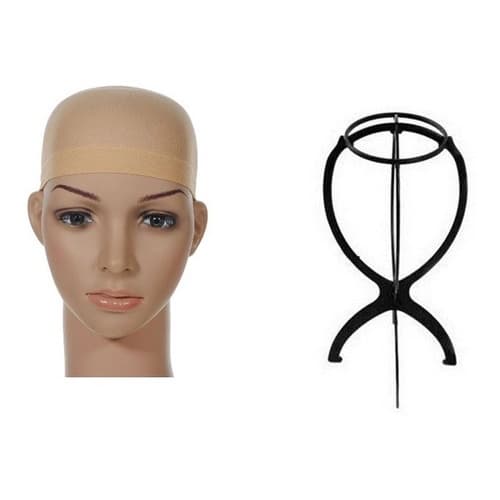 Suporte De Plástico + Touca Wig Cap Para Peruca Front Lace