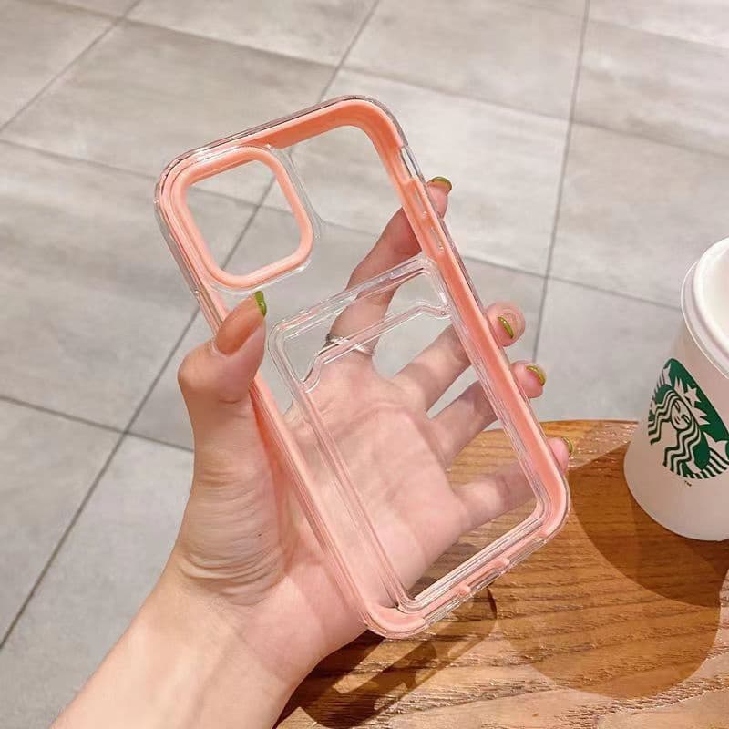 Capa De Celular Para iphone 14 12 13 pro max 14Plus 11 Porta-Carteira De silicone Transparente