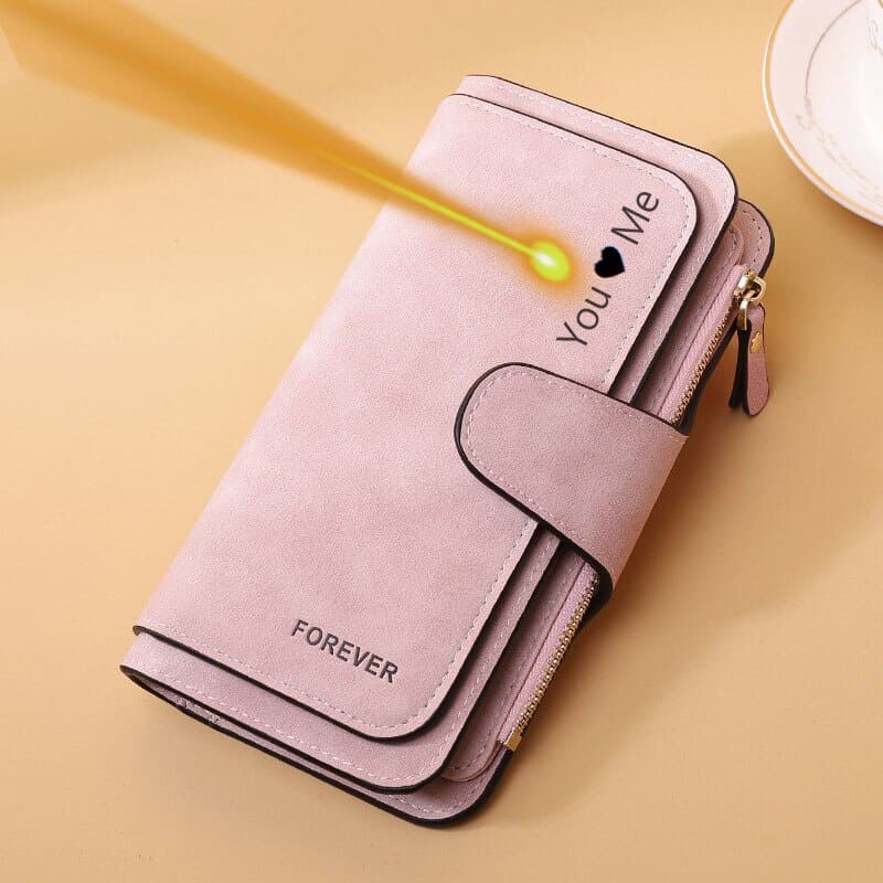 Carteira De Bolso Com Nome Gravado Para Mulheres , Bolsa Longa Casual De Grande Capacidade , Carteiras Zíper Vários Slot