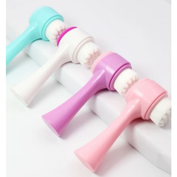 Escova para limpeza facial 2 Em 1 Esponja massageadora limpeza de pele cravos cores sortidas