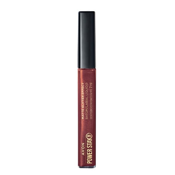 Avon Batom Líquido Power Stay Glitter Nude Iluminado - 7ml