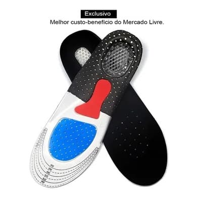 Palmilha de Silicone Inteira Ortopédica Gel Esporão Fascite Plantar Anti Impacto Esporte