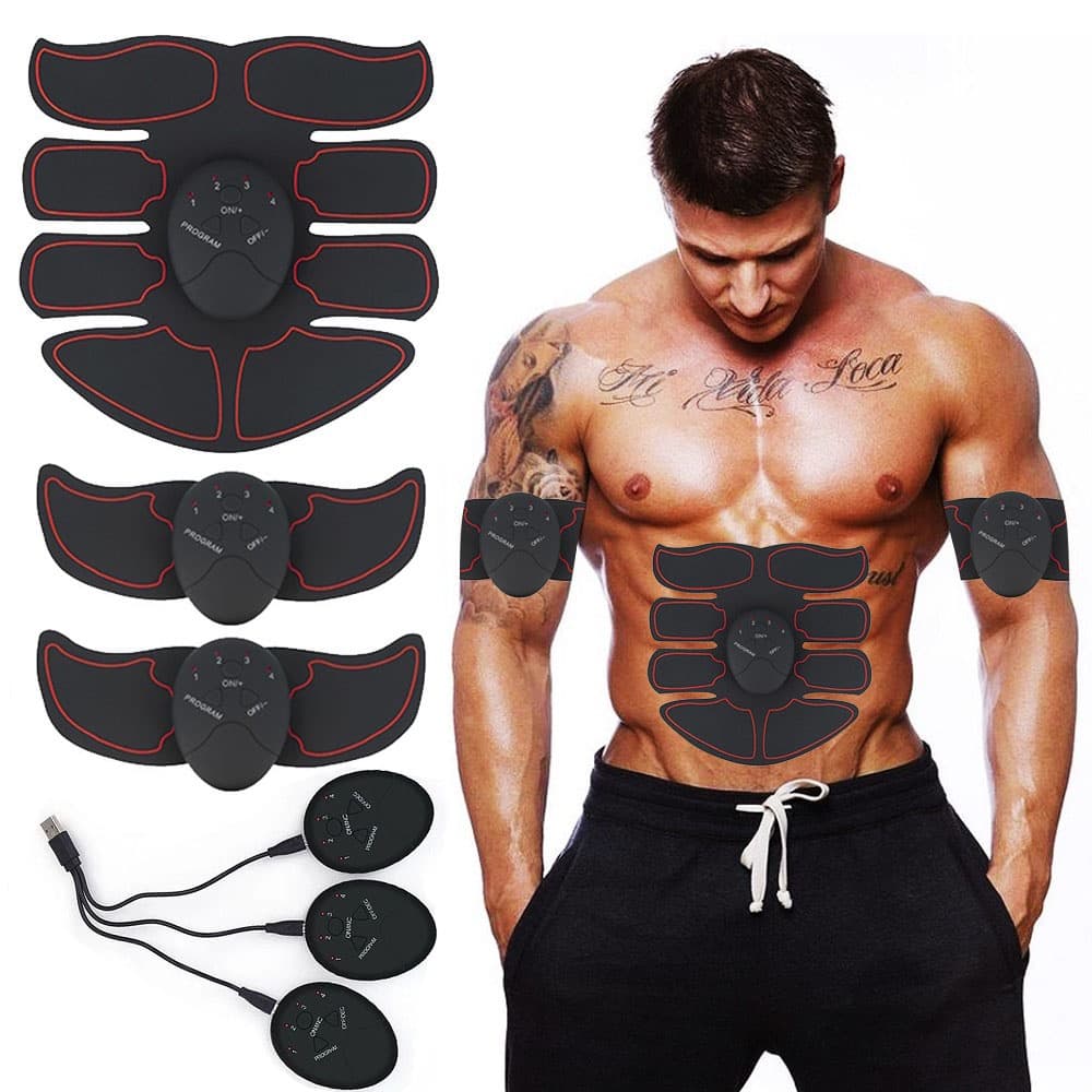 EMS Estimulador Muscular ABS Tonificador USB Recarregável Abdominal Toning Abdômen Músculo Hip Trainer Aptidão Moldar Workout Gym Casa