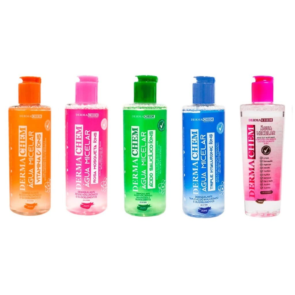 Água Micelar Dermachem - Skin Care - Demaquilante - 250 ml cada - Íons - Lançamento