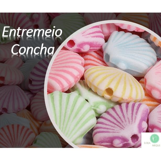 Miçanga Infantil Entremeio Concha - Pct 25 unidades - Missanga Miçanguinhas