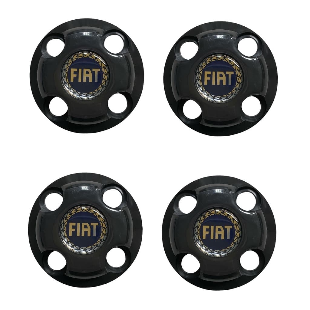 Jogo 4 Calotas Tampa Roda De Ferro 4 Furos Fiat Azul Aro 13 14 15 Uno Punto Fiorino Palio Esportiva