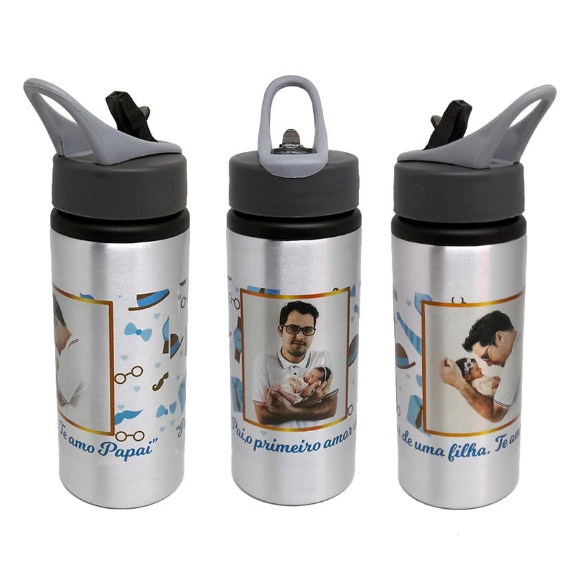 Squeeze Alumínio Personalizado Presente Papai Dia dos Pais