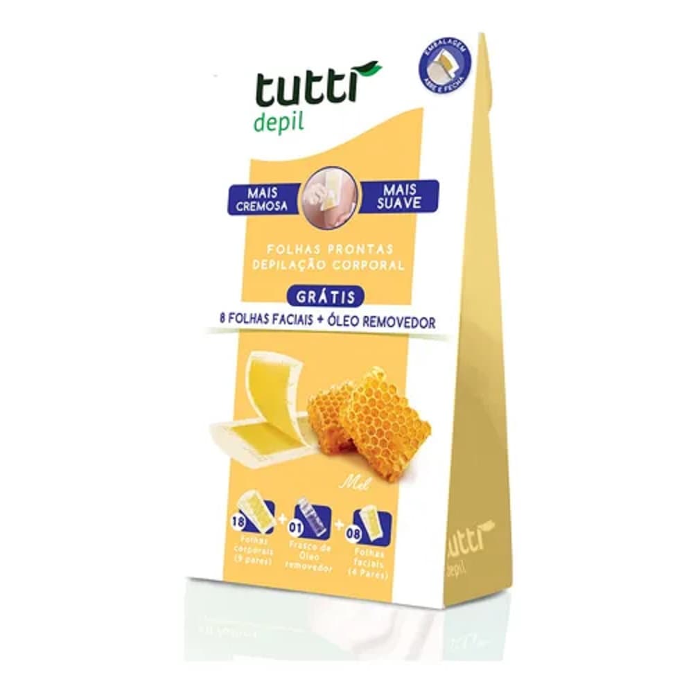 Folhas Prontas Corporal Tutti Depil Mel 9 pares