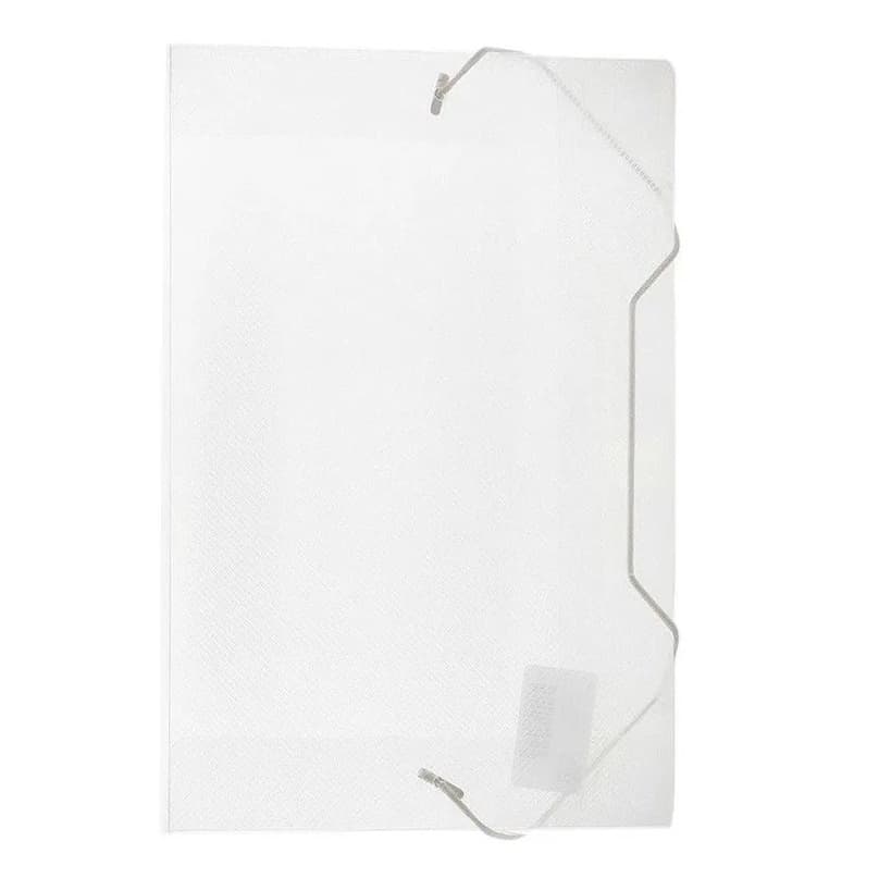 Kit 15 Pastas Aba Elásticas Plástica Oficio Transparente Fina