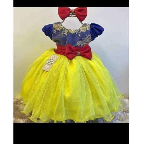 Vestido Realeza Princesa Branca de Neve e os Sete Anoes Festa Infantil