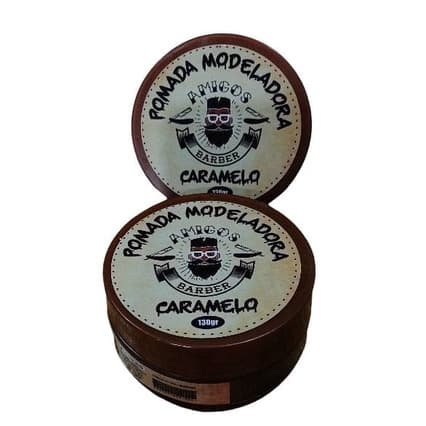 Pasta Modeladora Caramelo Amigos Barber 150g Alta Fixação Profissional