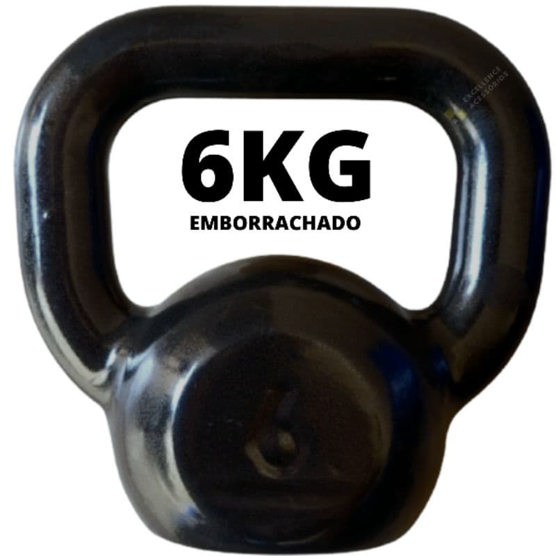 Kettebell 6kg emborrachado pegada anatômica