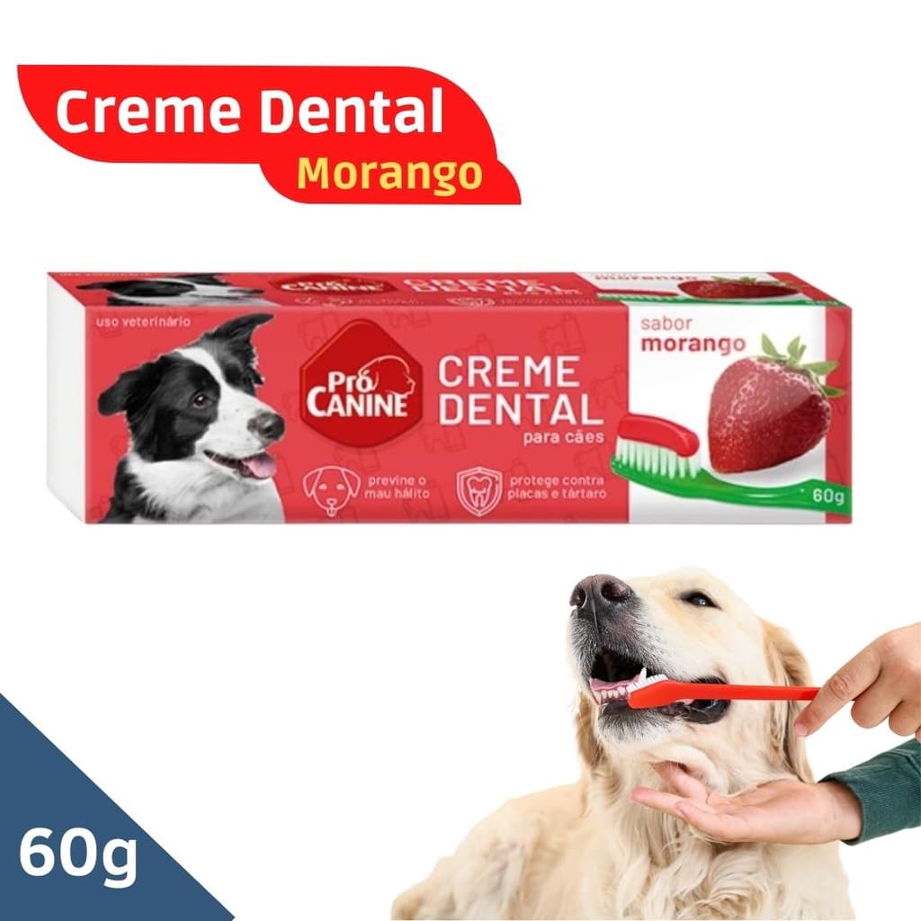 Creme Dental para Cachorro PróCanine Morango 60g