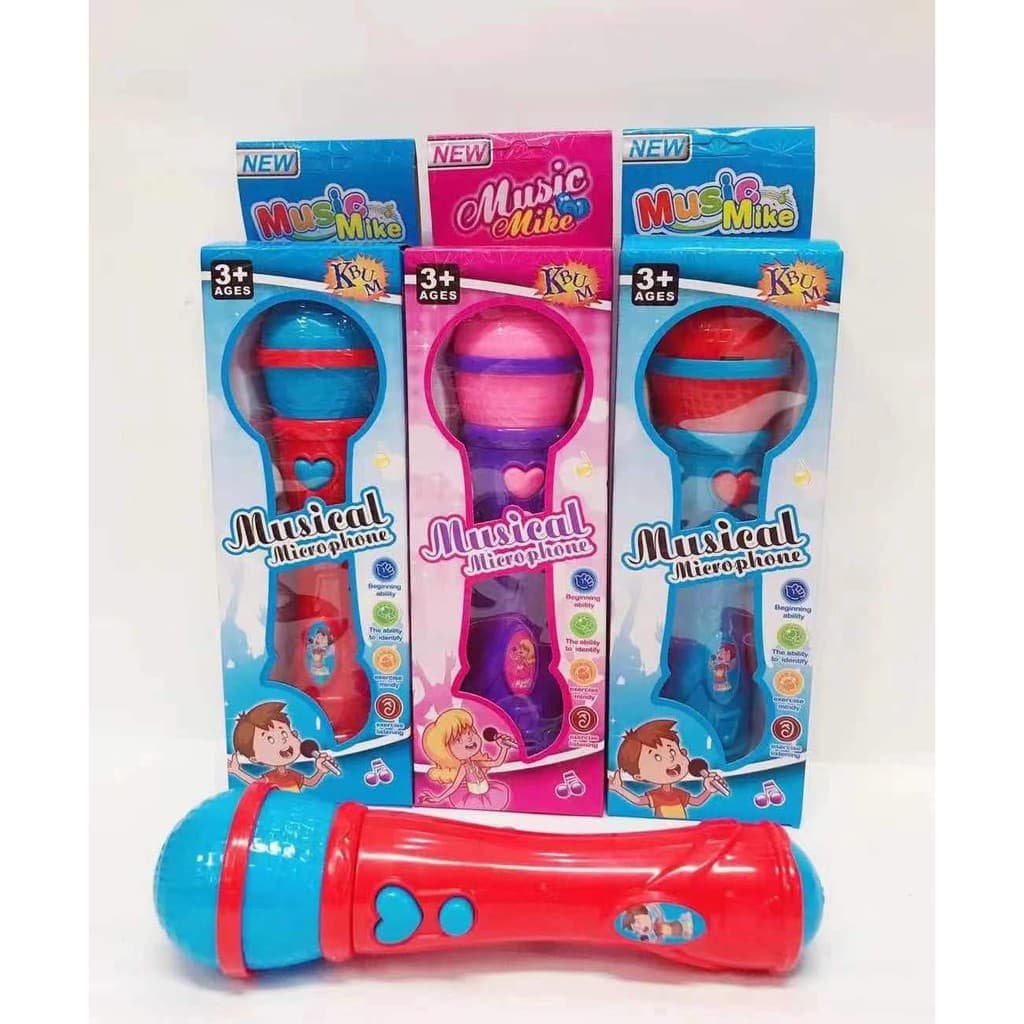 Microfone Infantil Sai a Voz e Musical Brinquedo Cantor Rock