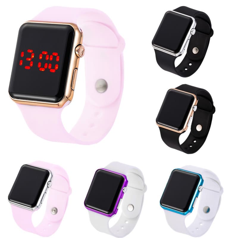 Unisex Sport Digital Watch Fashion Women Square Dial Relogios Led Electronic Watch Silicone Watches Women Watch Relogio Feminino relógio de pulso Drop Ship