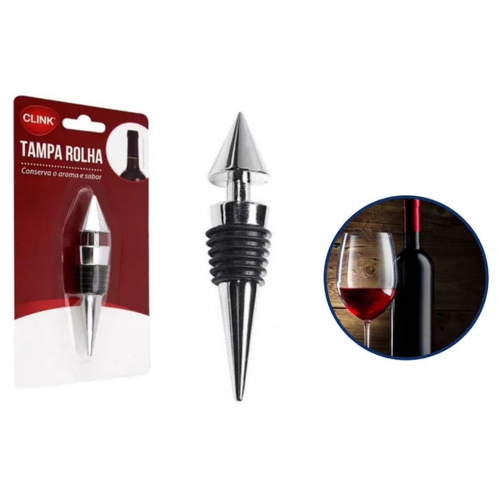 Tampa Rolha P/ Garrafa De Vinho 9cm Metálica Envio Imediato