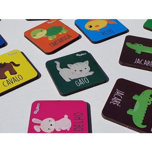 Jogo Da Memória De Animais Em Madeira - Pedagógico Educativo