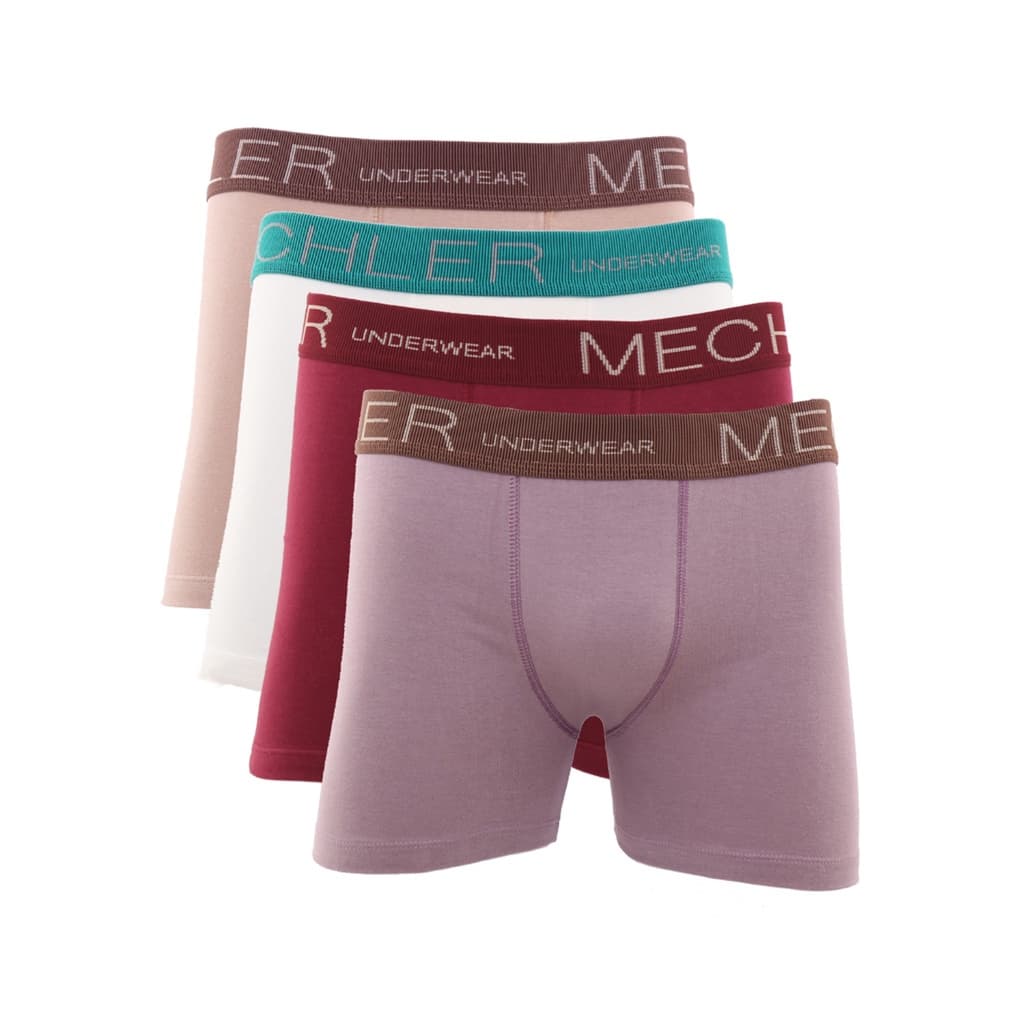 Kit 4 Cuecas Boxer Algodão Mechler Multicolorido