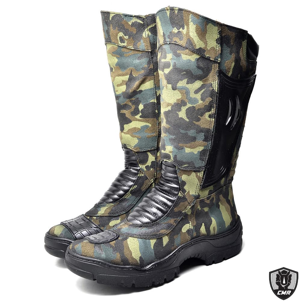Bota Coturno Couro Natural Camuflada Masculina Militar Flamme Cmr Shoes