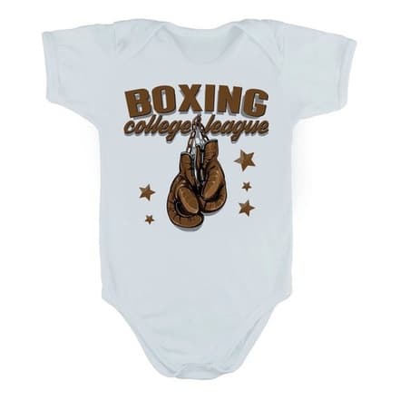 Body Manga Curta Bebê Boxe Esporte Boxing Luvas Estrelas